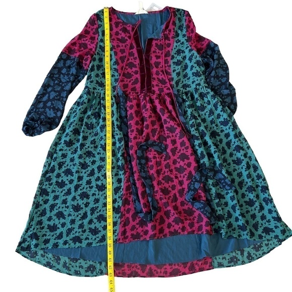 🆕 Matilda Jane Teal & Burgundy Color Block Floral A Little Party Hi-Low Dress - Picture 11 of 11